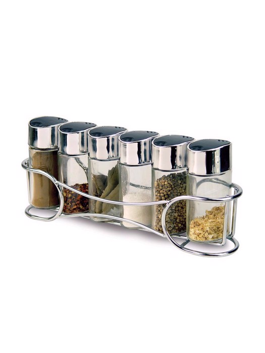 Bộ Gia Vị 6 Món Khay Inox Moriitalia - 8142002