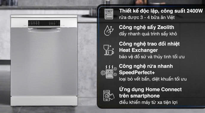 Máy rửa bát 14 bộ độc lập Bosch SMS6ZCI16E PerfectDry-Germany
