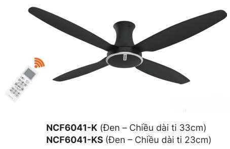 Quạt trần Nanoco 4 cánh NCF6041- có điều khiển từ xa