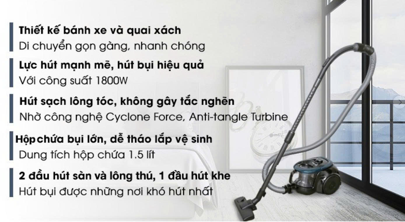 Máy hút bụi dạng hộp Samsung VC18M21M0VN/SV-N
