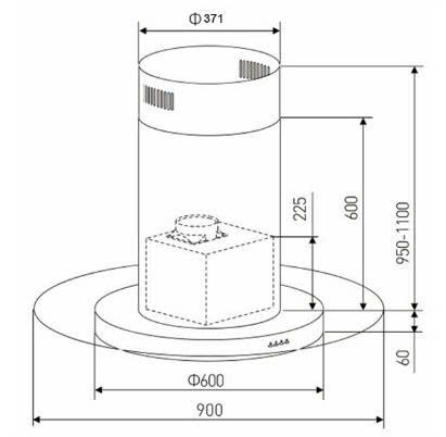Máy hút mùi đảo Arber AB-900T