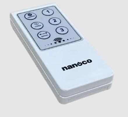 Quạt đảo bạc đạn công suất 65W Nanoco model NOF1852GR màu ghi, đường kính cánh 45cm . Có điều khiển từ xa
