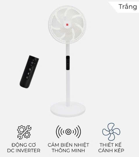 Quạt Đứng Lửng KDK, Có remote HN30V