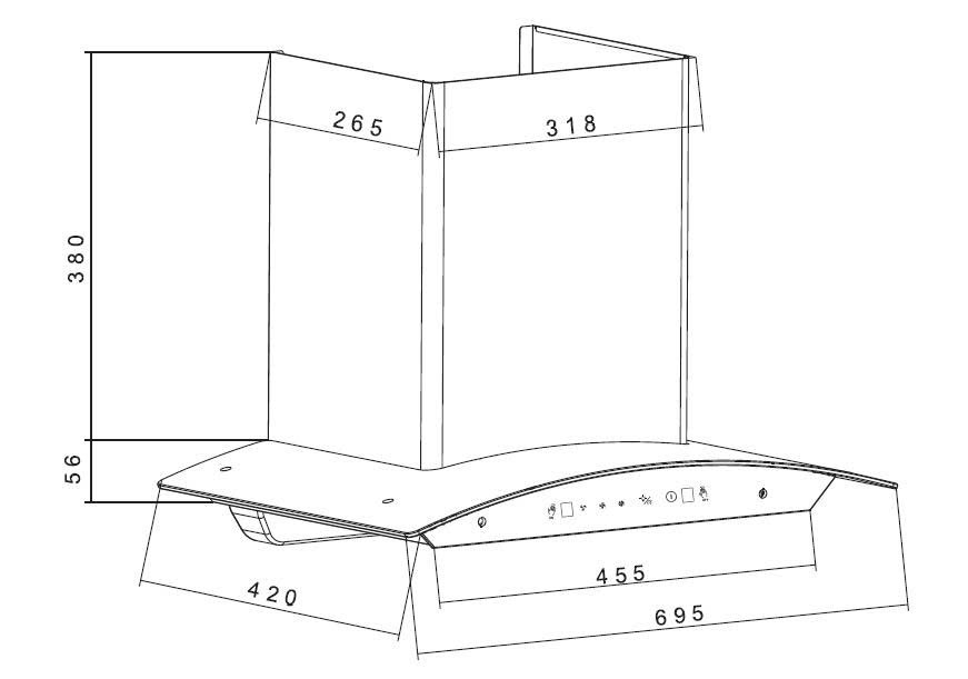 Máy hút mùi tự động làm sạch Blanc BA870AT