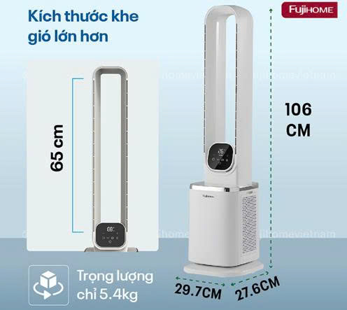 Quạt không cánh lọc không khí Hepa và ion Fujihome BF-05R-HEPA