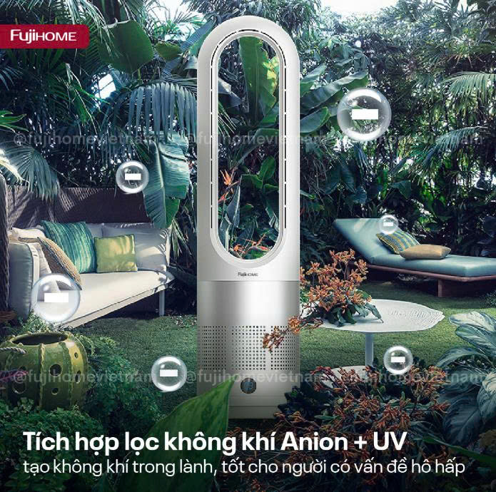 Quạt không cánh lọc không khí khử khuẩn Fujihome BF18