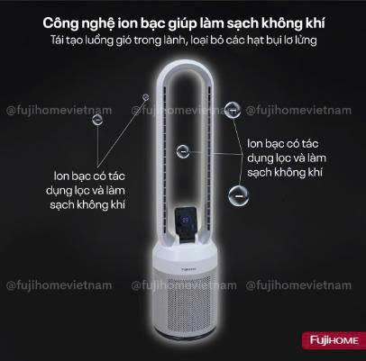 Quạt không cánh tích hợp lọc không khí Fujihome BF308DC