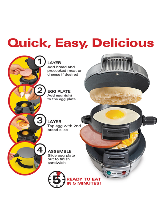 [MỚI] Máy Làm Đồ Ăn Sáng Sandwich Hamilton Beach - 25475-SAU