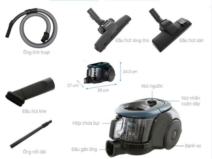 Máy hút bụi dạng hộp Samsung VC18M21M0VN/SV-N