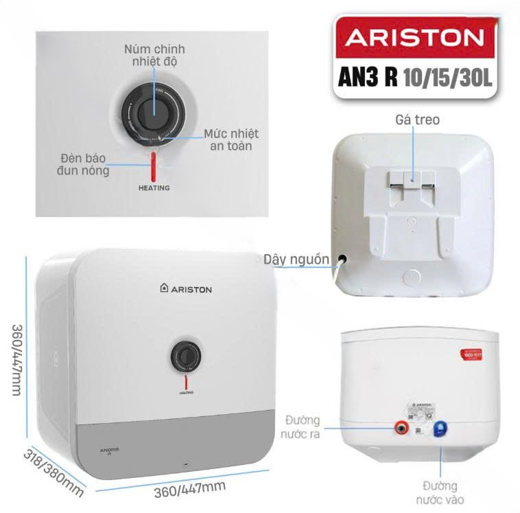 Bình nóng lạnh 30L Ariston AN3 30R VN . Công lắp đặt 200.000 /1 bình