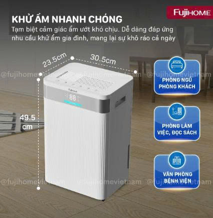 Máy hút ẩm dân dụng Fujihome DH20NW (phiên bản nâng cấp có HEPA)