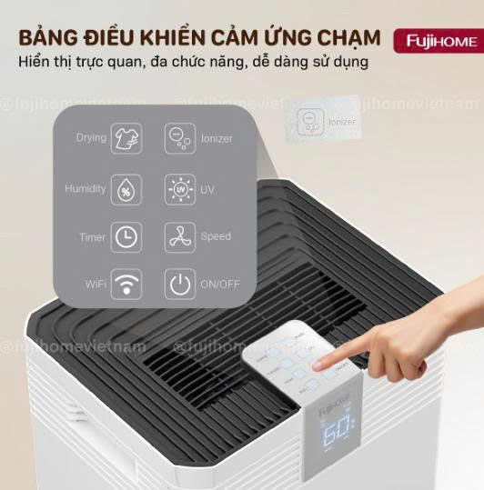 Máy hút ẩm công suất lớn Fujihome DH60W-HEPA