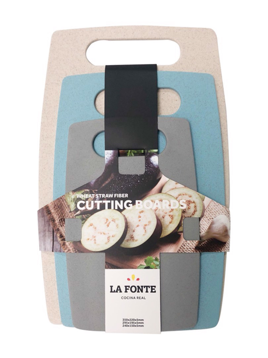 Bộ 3 Thớt Rơm Lúa Mì La Fonte - 000945