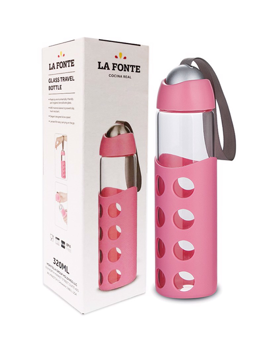 Bình Nước Du Lịch La Fonte 320ml Màu Hồng - 001065