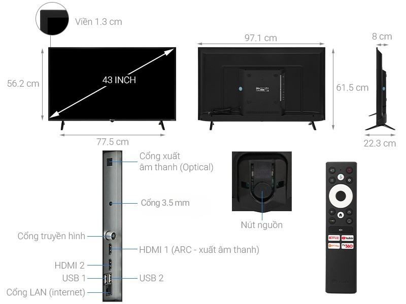 Android Tivi Casper FHD 43 inch E43FAC110