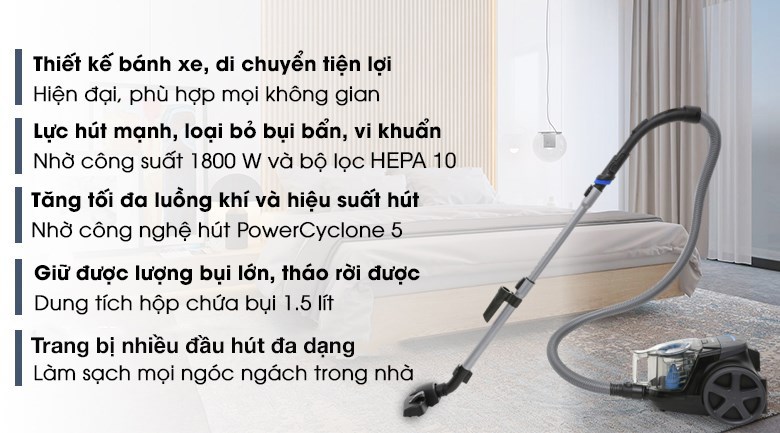 Máy hút bụi dạng hộp Philips FC9350