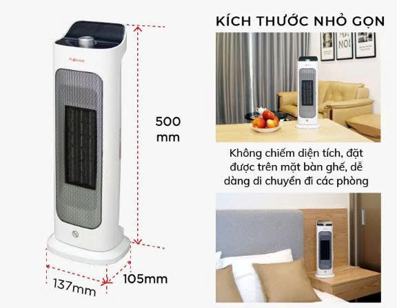 Quạt sưởi gốm để bàn FUJIHOME FH1000