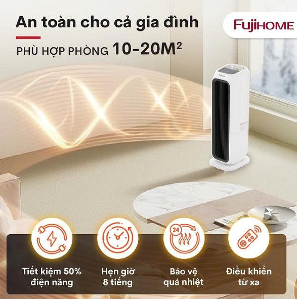 Quạt sưởi gốm Ceramic để sàn FUJIHOME FH3000