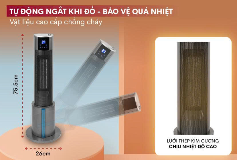 Quạt sưởi gốm tích hợp tạo ẩm FUJIHOME FH6000