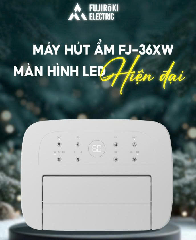 MÁY HÚT ẨM VÀ LỌC KHÔNG KHÍ FUJIROKI FJ-36XW