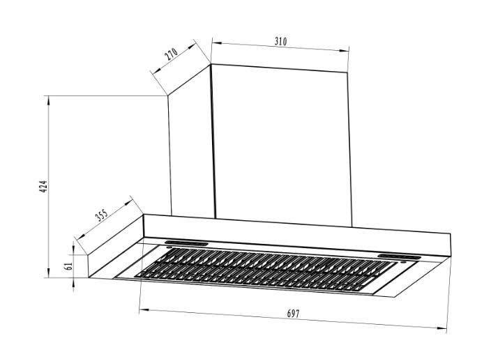 Máy hút mùi gắn tường tự động làm sạch Faster FS 35T Autoclean
