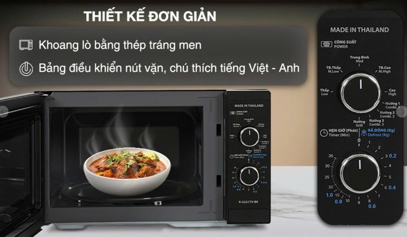 Lò vi sóng có nướng Sharp R-G251TV-BK 25 lít