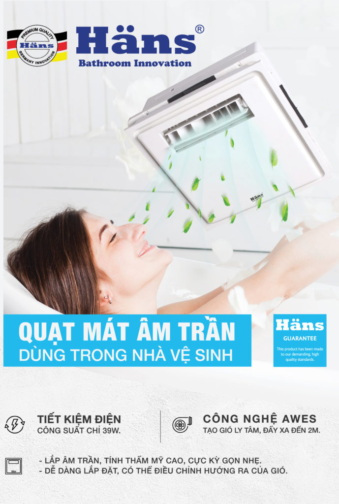 Quạt mát âm trần công tắc Hans – H10S