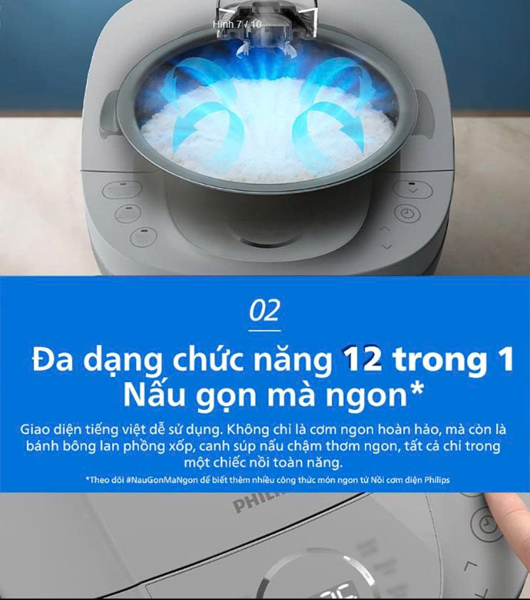 Nồi cơm điện tử Philips 1.8 lít HD4719/32