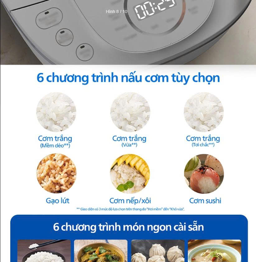 Nồi cơm điện tử Philips 1.8 lít HD4719/32
