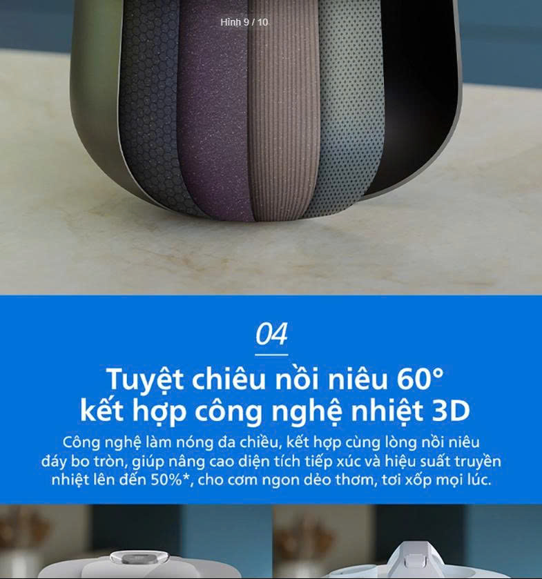Nồi cơm điện tử Philips 1.8 lít HD4719/32