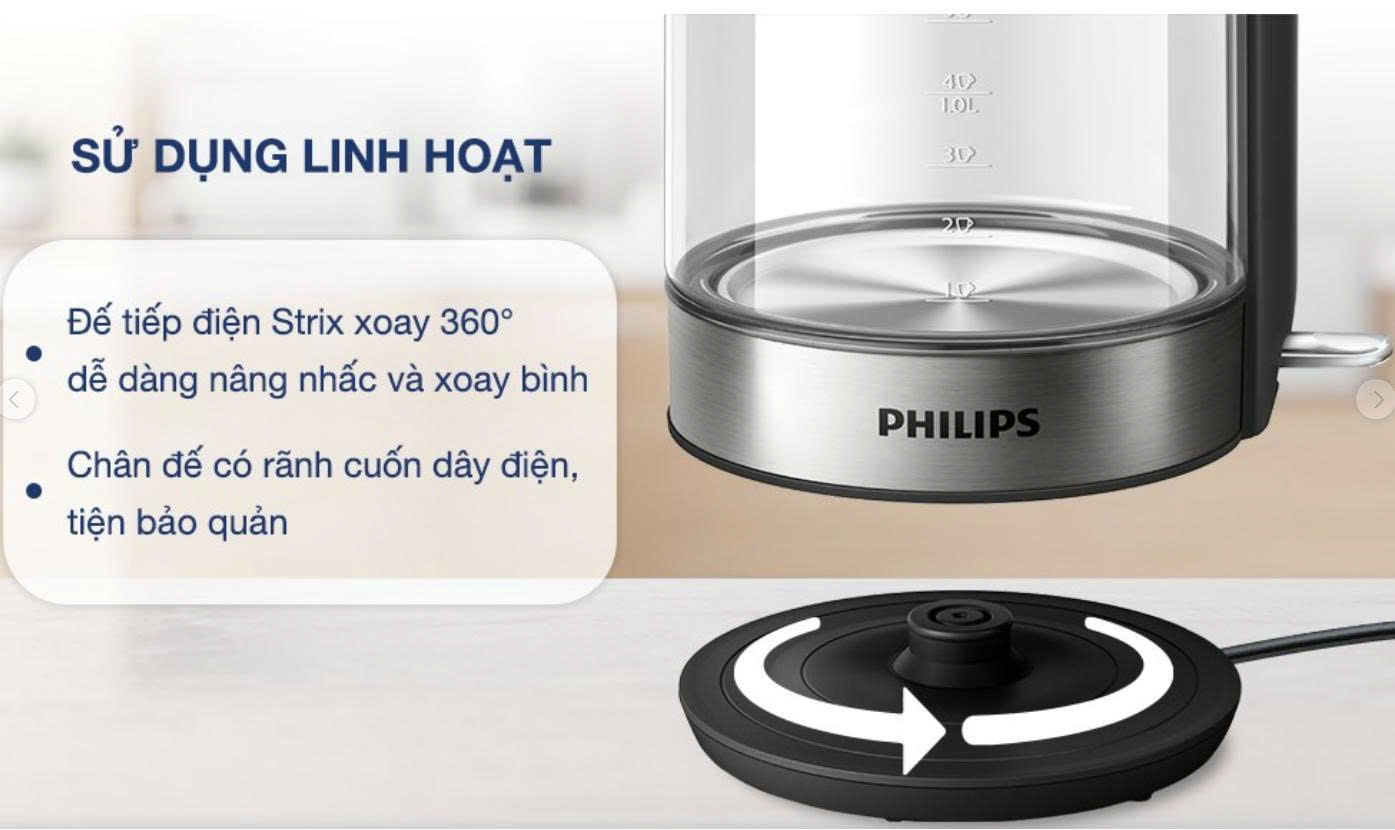 ấm siêu tốc Philips 1.7 lít HD9339/80