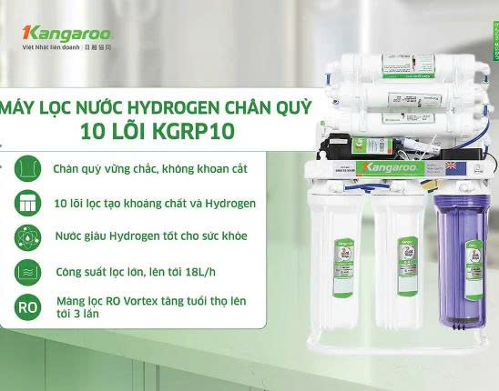 Máy lọc nước RO Hydrogen Kangaroo KGRP10 10 lõi