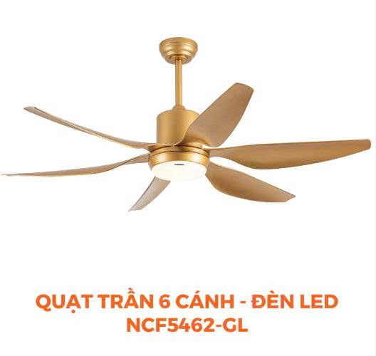 Quạt trần 6 cánh Nanoco NCF5462 đèn Led