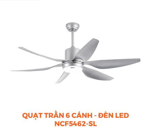 Quạt trần 6 cánh Nanoco NCF5462 đèn Led