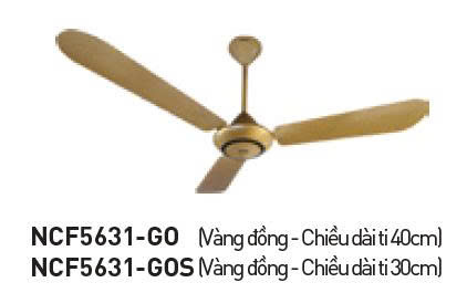 Quạt trần NANOCO NCF5631-W 3 cánh hộp số