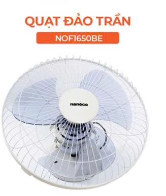 Quạt đảo cơ Nanoco model NOF1650 màu be/ghi (Công suất 47W, bạc đạn)