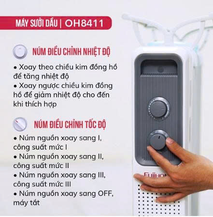Máy sưởi dầu FUJIHOME OH8411