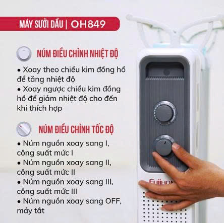 Máy sưởi dầu FUJIHOME OH849