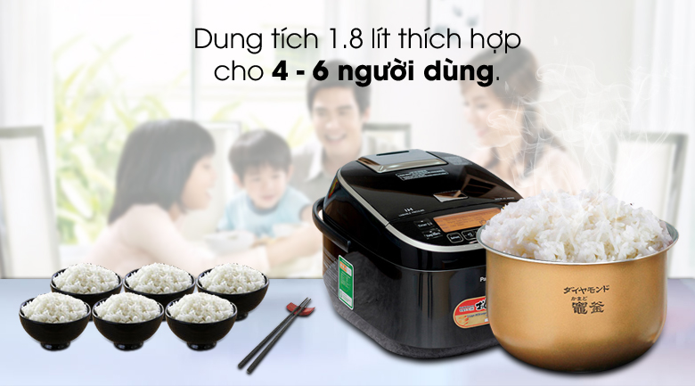 Nồi Cơm Điện Tử Panasonic PANC-SR-HB184KRA - 1.8 Lít - Hàng chính hãng