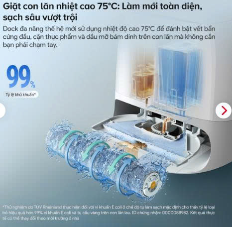 Robot hút bụi Roborock Qrevo Curv 2 Flow | Lực hút 20.000 Pa