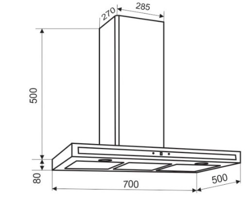 MÁY HÚT MÙI FASTER QUATRO LUX 70SM 70CM CHỮ T