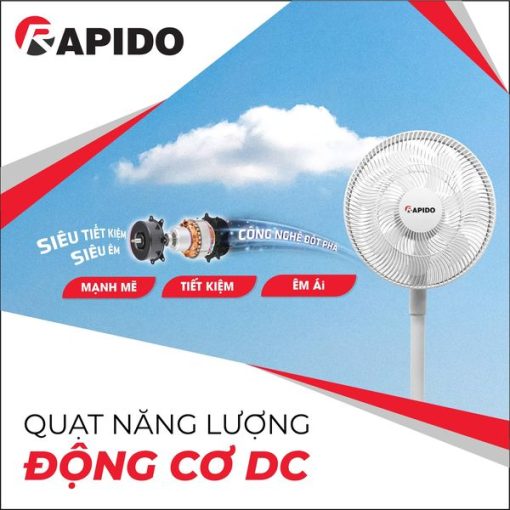 Quạt tích điện Rapido RBF – 30 (6000mAh)