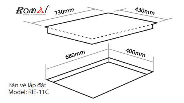 Bếp hỗn hợp điện từ Romal RIE-11C