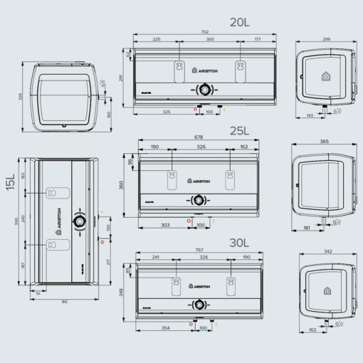 Bình nóng lạnh ARISTON SL3 15 RS 15L lít. Công lắp : 200.000/ 1 chiếc