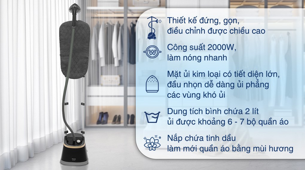 Bàn ủi hơi nước đứng Philips STE3170/80 2000W