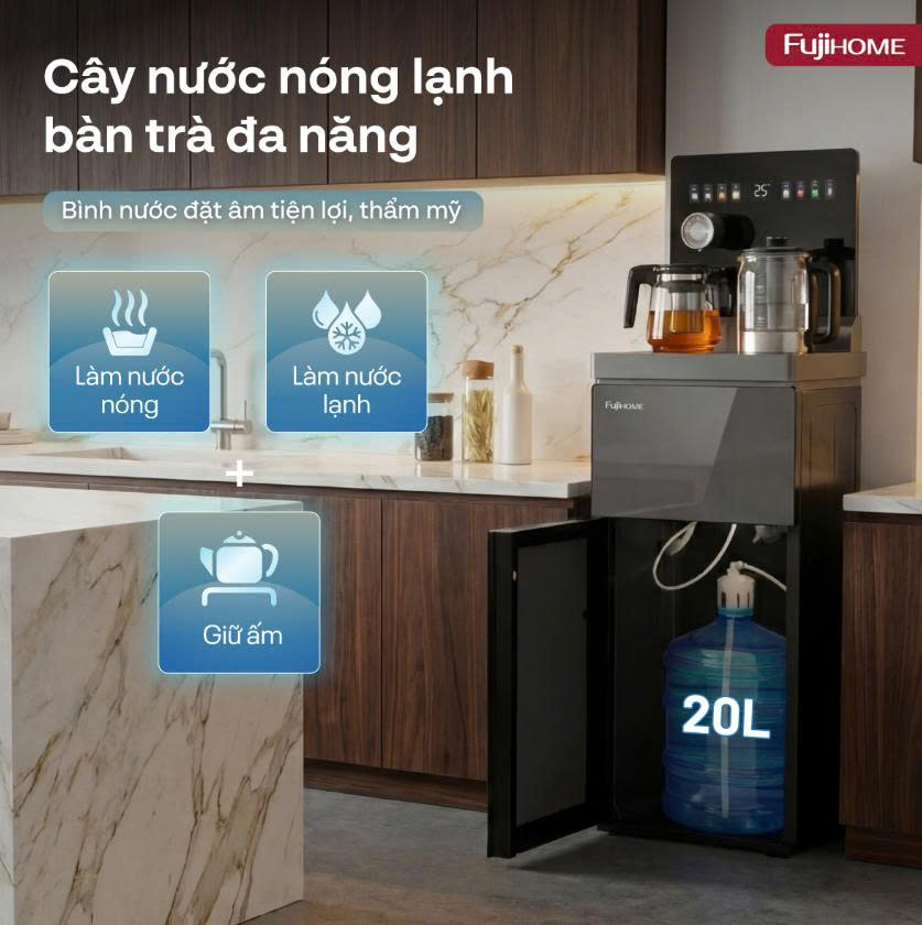 Cây nước bàn trà điều khiển bằng giọng nói Fujihome TB2411N-VOICE