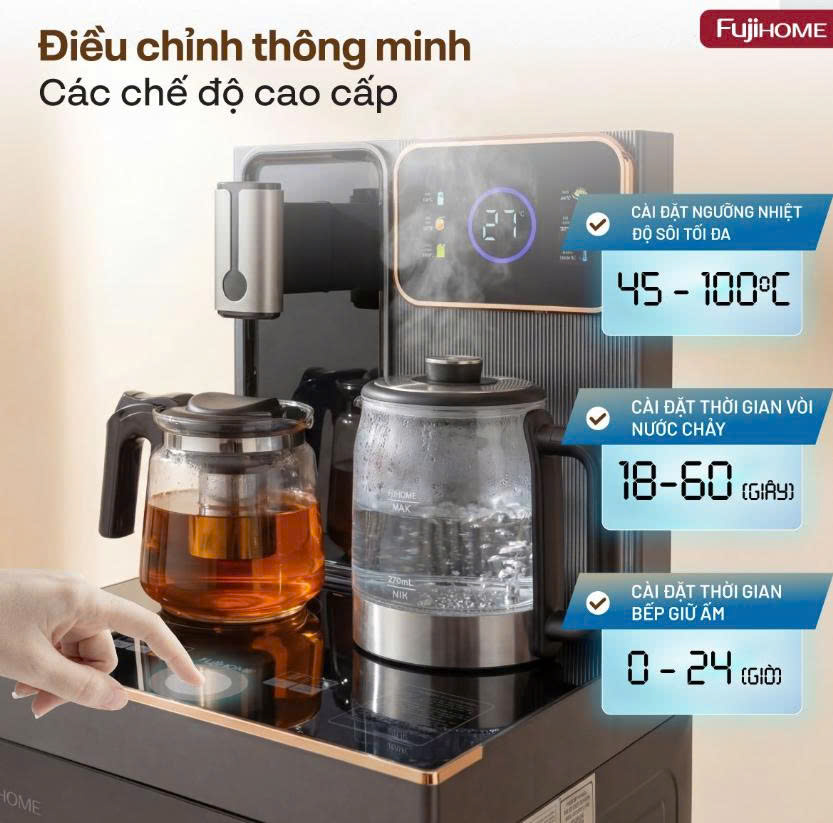 Cây nước bàn trà cao cấp có ngăn khử khuẩn UV Fujihome TB241N-UV