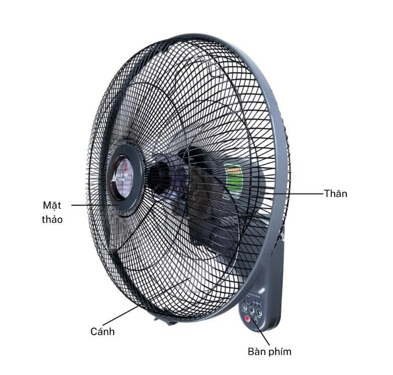 Quạt treo tường Tico MS 48W điều khiển từ xa màu  kem, xám đậm,  đỏ mận,  xanh.