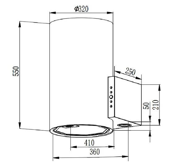 Máy hút khử mùi hình trụ màu đen Faster TL1336