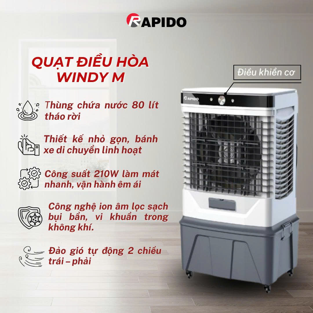 Quạt Rapido điều hòa Windy M